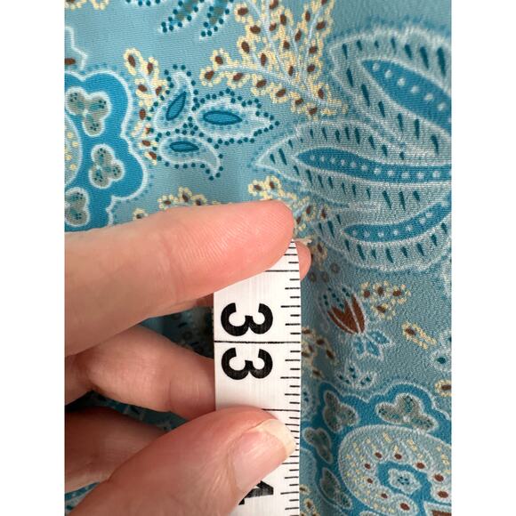 90s Vintage Skirt Women Large Blue Midi Paisley Boho Bohemian Cottagecore Pastel - Picture 7 of 8